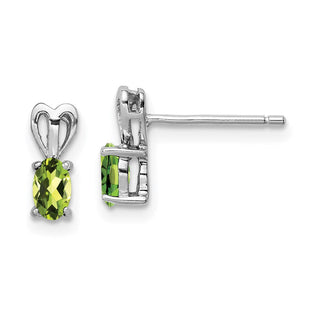 Sterling Silver Rhodium-plated Peridot Earrings (Style QBE20AUG)