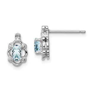 Sterling Silver Earrings Style QBE21MAR - Classique Jewelry Inc.