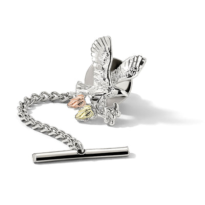 Landstrom's Mt. Rushmore Black Hills Sterling Silver 12K Gold Accents Eagle Pin Tie Tac