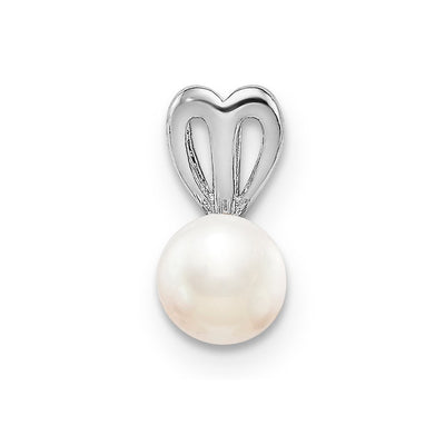 Sterling Silver Rhodium-plated FW Cultured Pearl Pendant