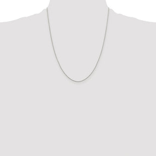 Sterling Silver Rhodium-plated 8 Sided Diamond-cut Box Chain (Style QBR015R-22)