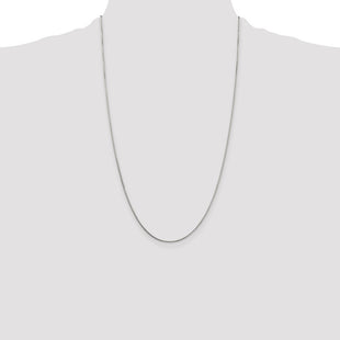 Sterling Silver 8 Sided Diamond-cut Box Chain (Style QBR019-26)