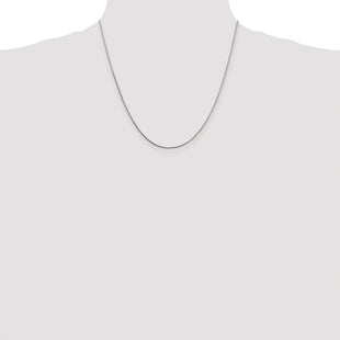 Sterling Silver Rhodium-plated 8 Sided Diamond-cut Box Chain (Style QBR019R-20)