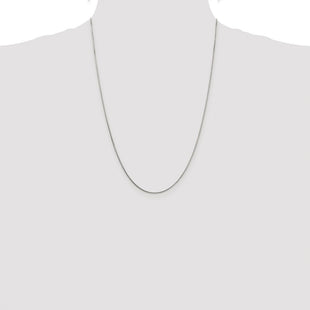 Sterling Silver Rhodium-plated 8 Sided Diamond-cut Box Chain (Style QBR019R-24)