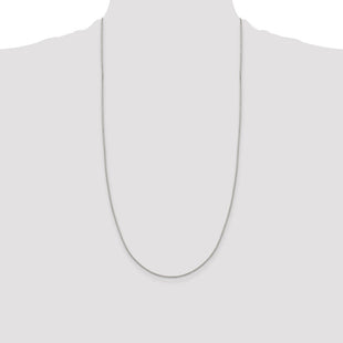 Sterling Silver 8 Sided Diamond-cut Box Chain (Style QBR022-28)