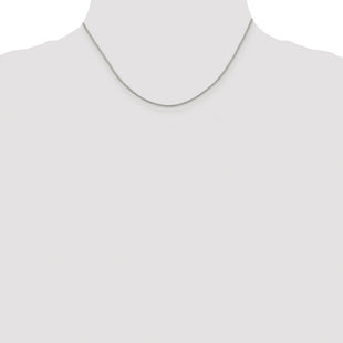 Sterling Silver Rhodium-plated 8 Sided Diamond-cut Box Chain (Style QBR022R-16)