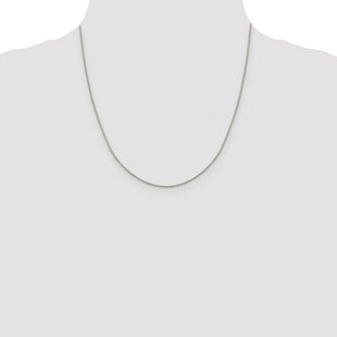Sterling Silver Rhodium-plated 8 Sided Diamond-cut Box Chain (Style QBR022R-20)