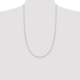 Sterling Silver Rhodium-plated 8 Sided Diamond-cut Box Chain (Style QBR022R-26)