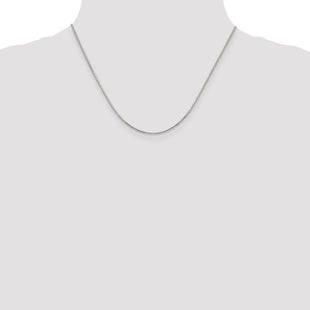 Sterling Silver 8 Sided Diamond-cut Box Chain (Style QBR026-18)