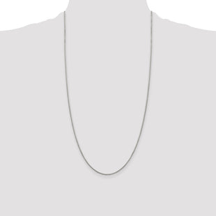 Sterling Silver 8 Sided Diamond-cut Box Chain (Style QBR026-28)
