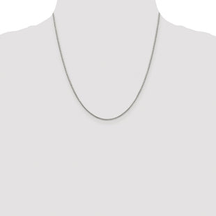 Sterling Silver Rhodium-plated 8 Sided Diamond-cut Box Chain (Style QBR026R-20)