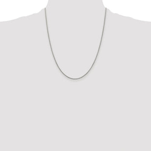 Sterling Silver Rhodium-plated 8 Sided Diamond-cut Box Chain (Style QBR026R-22)