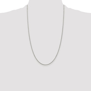 Sterling Silver Rhodium-plated 8 Sided Diamond-cut Box Chain (Style QBR026R-26)