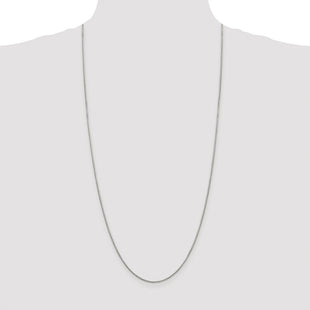 Sterling Silver Rhodium-plated 8 Sided Diamond-cut Box Chain (Style QBR026R-30)