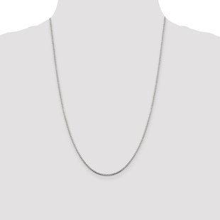 Sterling Silver 8 Sided Diamond-cut Box Chain (Style QBR028-24)
