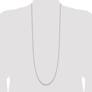 Sterling Silver 8 Sided Diamond-cut Box Chain (Style QBR028-36)