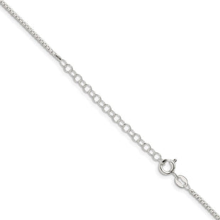 Sterling Silver 8 Sided Diamond-cut Box Chain w/2in ext. (Style QBR028E-18)