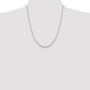 Sterling Silver Rhodium-plated 8 Sided Diamond-cut Box Chain (Style QBR028R-22)