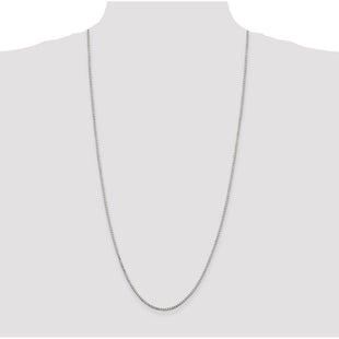 Sterling Silver 8 Sided Diamond-cut Box Chain (Style QBR035-30)