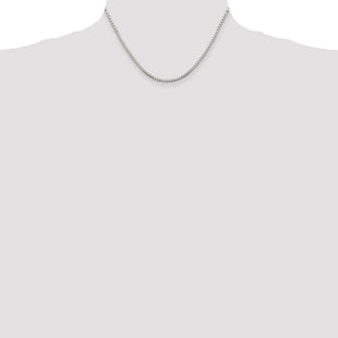 Sterling Silver 8 Sided Diamond-cut Box Chain (Style QBR040-16)