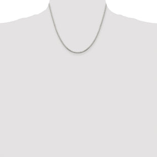 Sterling Silver Rhodium-plated 8 Sided Diamond-cut Box Chain (Style QBR040R-18)