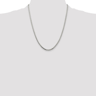 Sterling Silver 8 Sided Diamond-cut Box Chain (Style QBR050-22)