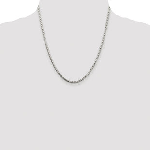 Sterling Silver Rhodium-plated 8 Sided Diamond-cut Box Chain