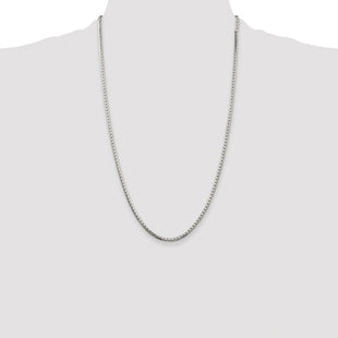 Sterling Silver Rhodium-plated 8 Sided Diamond-cut Box Chain