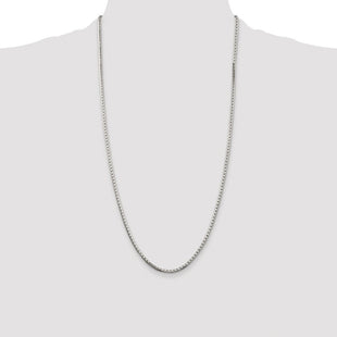 Sterling Silver Rhodium-plated 8 Sided Diamond-cut Box Chain