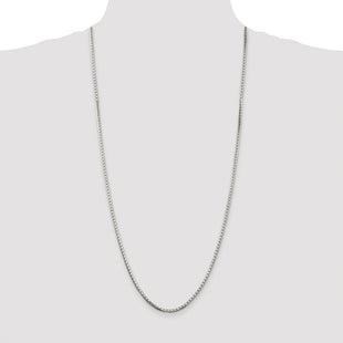 Sterling Silver Rhodium-plated 8 Sided Diamond-cut Box Chain