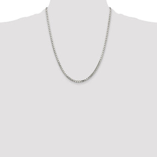 Sterling Silver 8 Sided Diamond-cut Box Chain (Style QBR057-22)