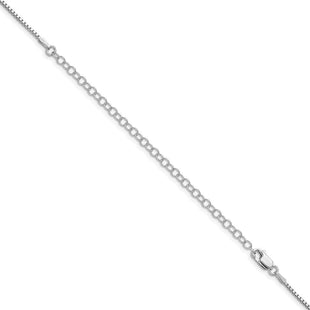Sterling Silver Rhodium-plated Box Chain w/2in ext.
