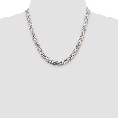 Sterling Silver Byzantine Bracelet, 9 x 7.5mm