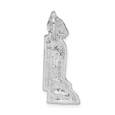 De-Ani Sterling Silver Rhodium-Plated Polished Marco Island Cat Slide