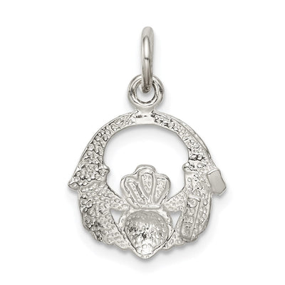 Sterling Silver Claddagh Charm, 21 x 15mm