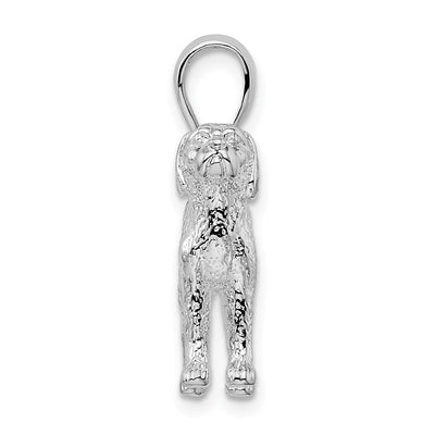 De-Ani Sterling Silver Rhodium-Plated Textured 3D English Pointer Dog Pendant