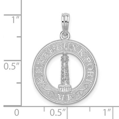 De-Ani Sterling Silver Rhodium-Plated Kennebunkport Circle with Lighthouse Pendant
