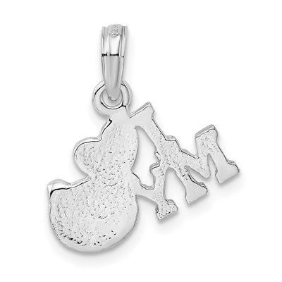 De-Ani Sterling Silver Rhodium-Plated Polished I Heart My Cat Pendant