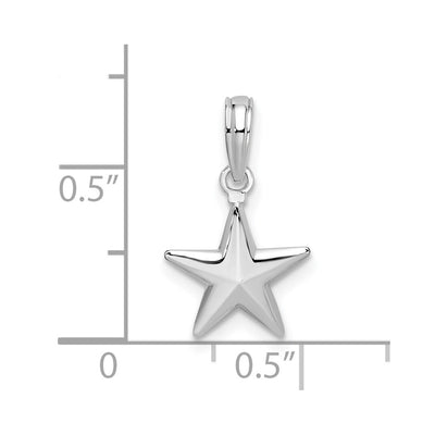 De-Ani Sterling Silver Rhodium-Plated Polished 3D Star Pendant