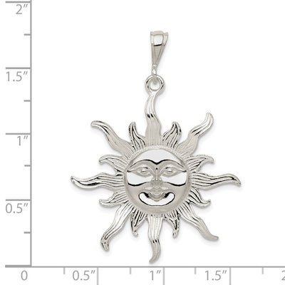 Sterling Silver Sun Pendant, 28 x 22mm