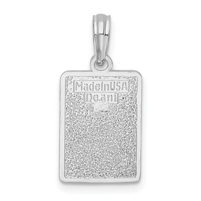 De-Ani Sterling Silver Rhodium-Plated Enameled Small Key West Mile 0 Pendant