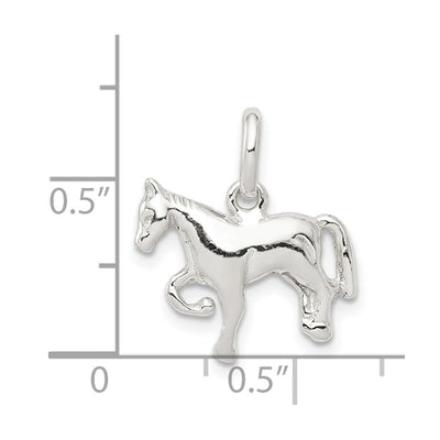 Sterling Silver Horse Charm, 15 x 17mm