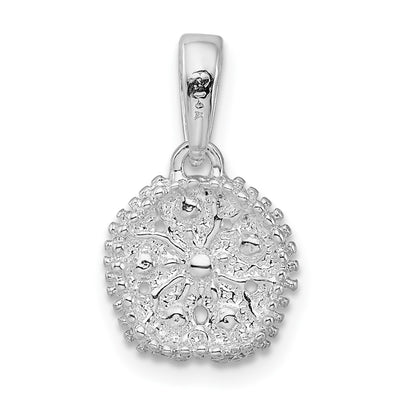 De-Ani Sterling Silver Rhodium-Plated Sand Dollar with 14K Starfish Pendant