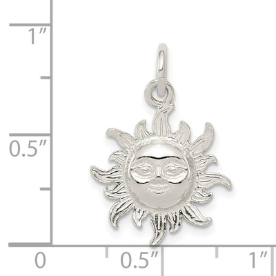 Sterling Silver Sun Charm, 24 x 17mm