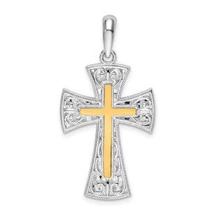 Silver/14k Two-Tone Pendants Style QC10892G - Classique Jewelry Inc.