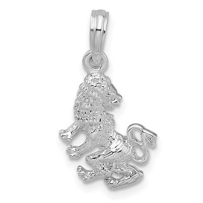 De-Ani Sterling Silver Rhodium-Plated Polished 3D Leo Zodiac Pendant