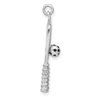 Sterling Silver Enamel Pickleball Charm