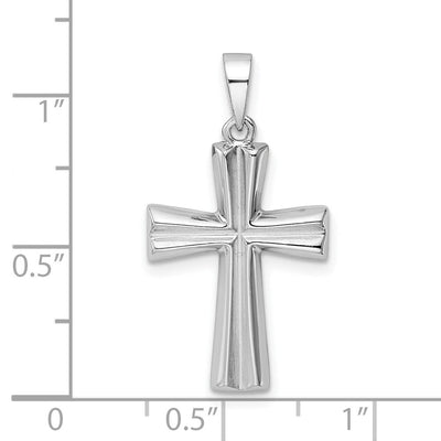 Sterling Silver RH Polished Cross Pendant, 28.15 x 15.18mm