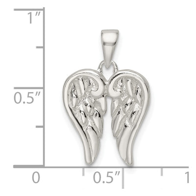 Sterling Silver Polished Angel Wings Pendant