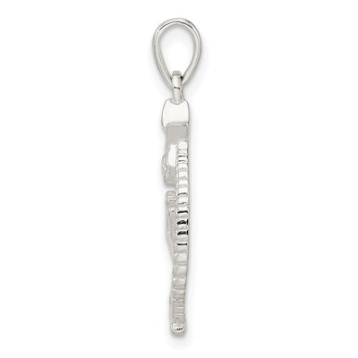 Sterling Silver Polished Star of David w/Praying Hands Pendant